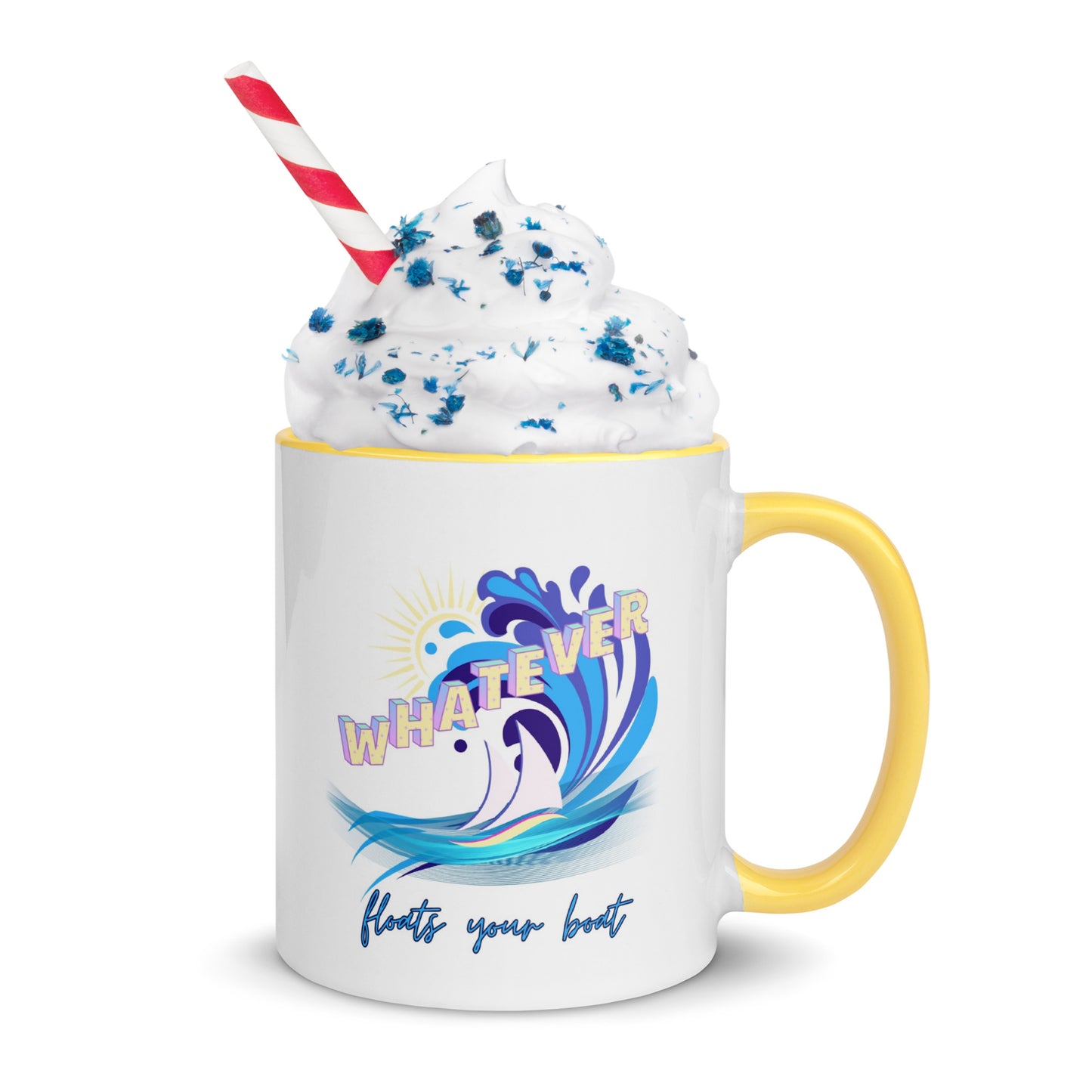 "Whatever Floats Your Boat" Mug with Color Inside - 11oz.