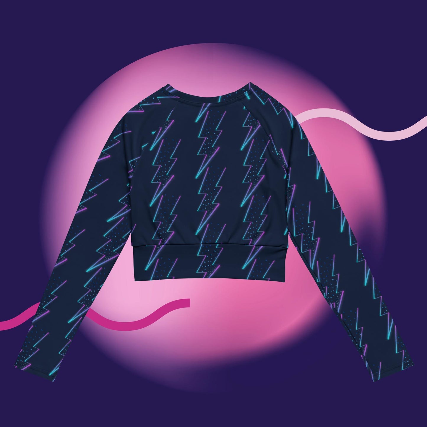 "Electric" Recycled long-sleeve crop top