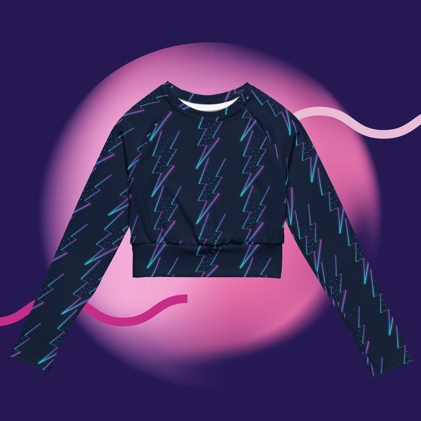 "Electric" Recycled long-sleeve crop top