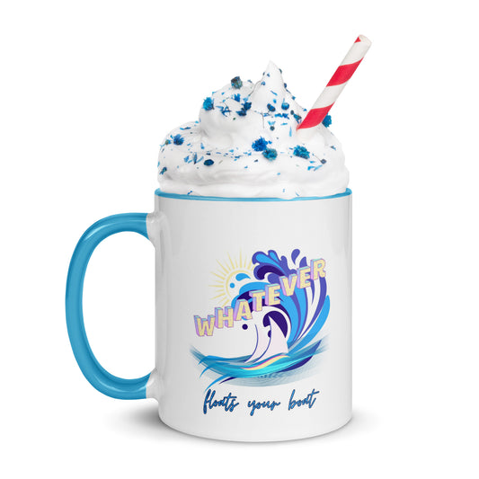 "Whatever Floats Your Boat" Mug with Color Inside - 11oz.