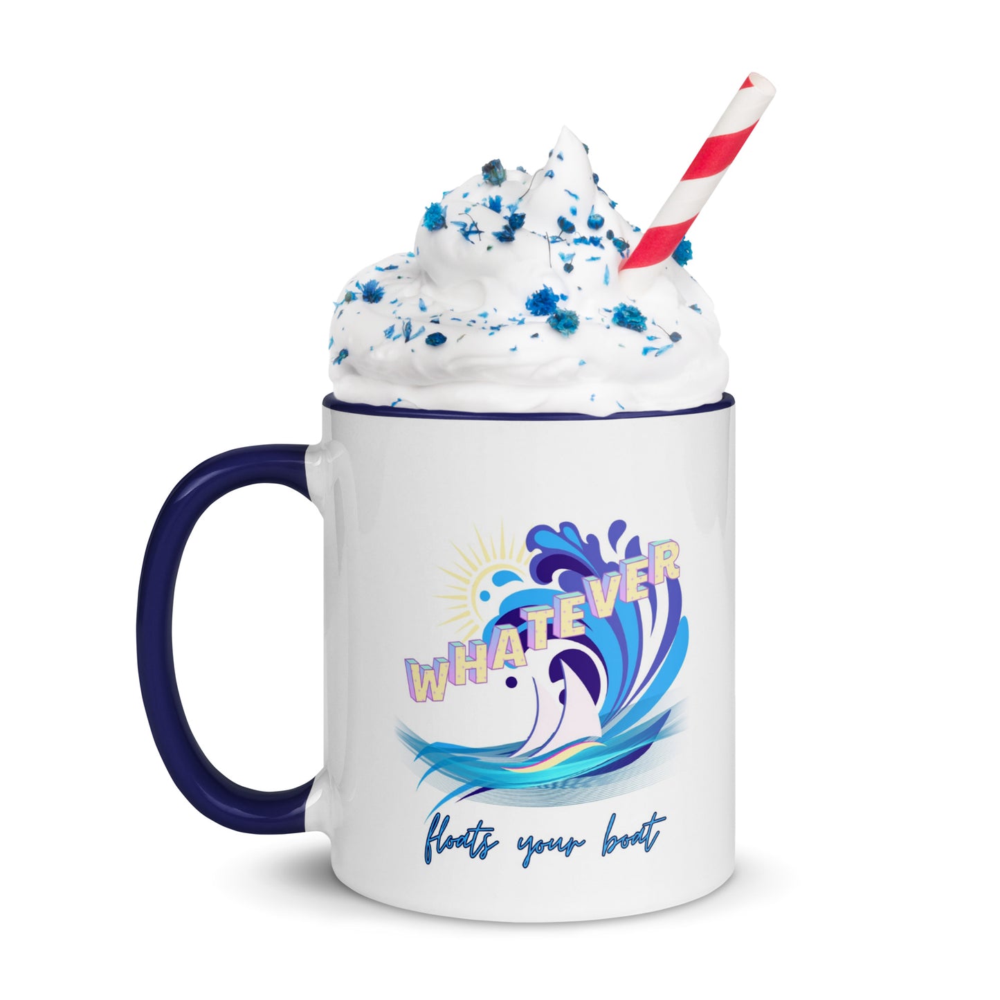 "Whatever Floats Your Boat" Mug with Color Inside - 11oz.