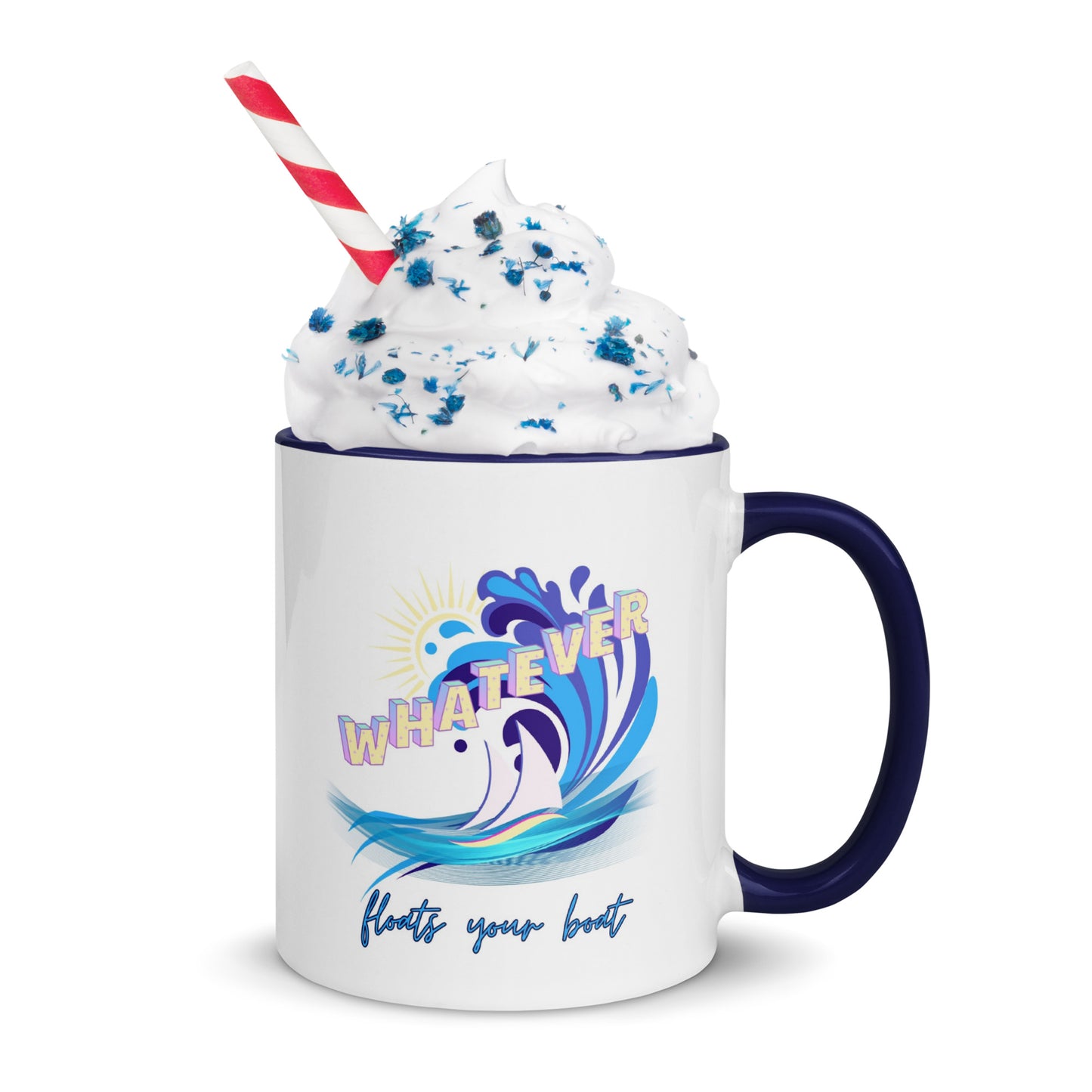 "Whatever Floats Your Boat" Mug with Color Inside - 11oz.
