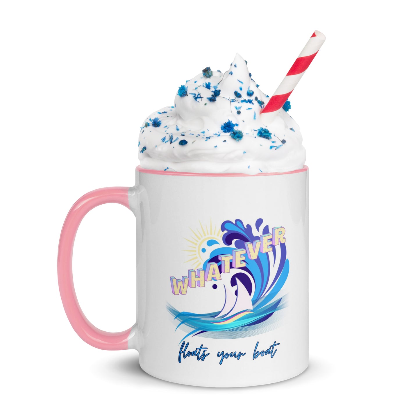 "Whatever Floats Your Boat" Mug with Color Inside - 11oz.