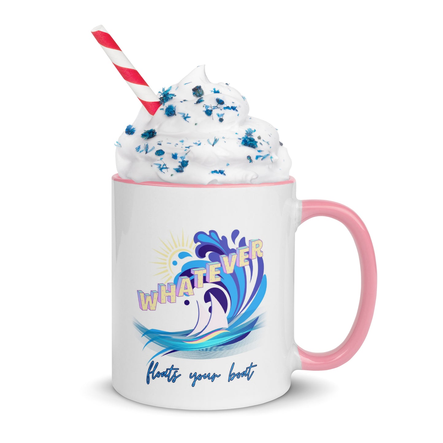 "Whatever Floats Your Boat" Mug with Color Inside - 11oz.
