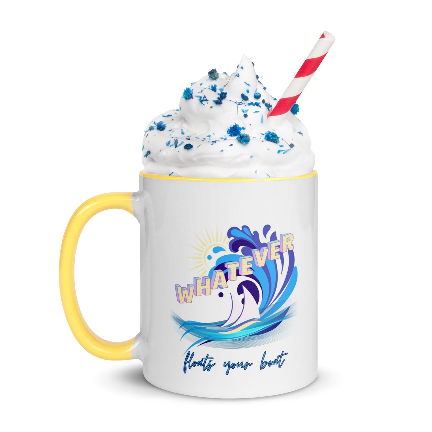 "Whatever Floats Your Boat" Mug with Color Inside - 11oz.